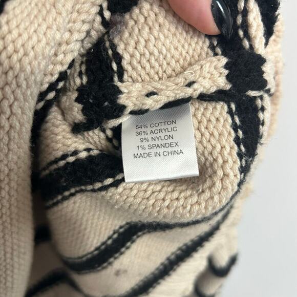 Tuckernuck Sandstone And Black Striped Bretagne Hooded Sweater Women’s Size XL - Picture 6 of 8